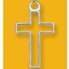 Pendant Lead-Free Zinc Alloy Jewelry Findings Cross Platina plated 32x32mm Sold by Bag
