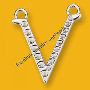 Pendant Lead-Free Zinc Alloy Jewelry Findings Platina plated 30x30mm Sold by Bag