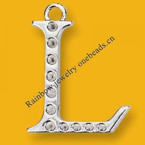 Pendant Lead-Free Zinc Alloy Jewelry Findings Platina plated 30x27mm Sold by Bag