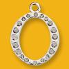 Pendant Lead-Free Zinc Alloy Jewelry Findings Platina plated 30x28mm Sold by Bag