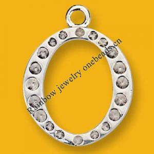 Pendant Lead-Free Zinc Alloy Jewelry Findings Platina plated 30x28mm Sold by Bag
