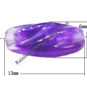 Dichroic Acrylic Beads, Twist 13x6mm Hole=2mm, Sold by Bag