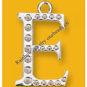 Pendant Lead-Free Zinc Alloy Jewelry Findings Platina plated 30x20mm Sold by Bag