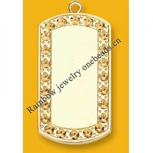 Pendant Lead-Free Zinc Alloy Jewelry Findings Rectangle  50x30mm Sold by Bag