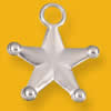 Pendant Lead-Free Zinc Alloy Jewelry Findings Star Platina plated 25x25mm Sold by Bag