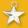 Pendant Lead-Free Zinc Alloy Jewelry Findings Star Platina plated 18x23mm Sold by Bag
