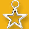 Pendant Lead-Free Zinc Alloy Jewelry Findings Star Platina plated 14x14mm Sold by Bag