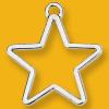 Pendant Lead-Free Zinc Alloy Jewelry Findings Star Platina plated 30x30mm Sold by Bag