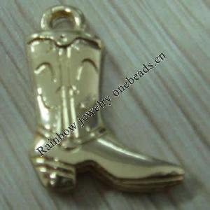 Pendant Lead-Free Zinc Alloy Jewelry Findings Shoes Platina plated 18x20mm Sold by Bag