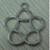 Pendant Lead-Free Zinc Alloy Jewelry Findings Flower Platina plated 25x25mm Sold by Bag