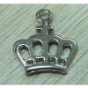 Pendant Lead-Free Zinc Alloy Jewelry Findings Crown Platina plated 21x24mm Sold by Bag