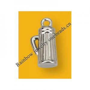 Pendant Lead-Free Zinc Alloy Jewelry Findings Kettle Platina plated 15x9mm Sold by Bag