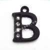 Zinc Alloy Pendant with Crystal Letters 13x18mm Sold by Bag