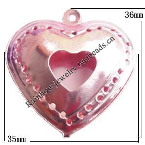 Iron Jewelry finding Pendant Lead-free, Heart 35x36mm, Sold by Bag