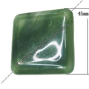 Dichroic Acrylic Beads, Diamond 45x45mm Hole=2mm, Sold by Bag
