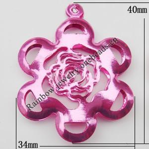 Iron Jewelry finding Pendant Lead-free, Flower 32x40mm, Sold by Bag