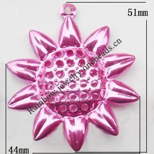 Iron Jewelry finding Pendant Lead-free, Flower 44x51mm, Sold by Bag