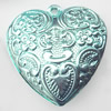 Iron Jewelry finding Pendant Lead-free, Heart 50mm, Sold by Bag