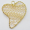 Iron Thread Component Handmade Lead-free, Heart 40x43mm, Sold by Bag