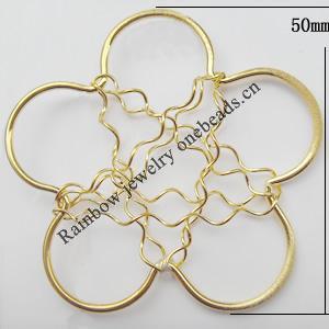 Iron Thread Component Handmade Lead-free, Flower 50mm, Sold by Bag