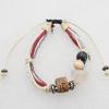 7.1 Inch Cowhide (Cowskin) with Jewelry Beads Bracelet Sold by Group