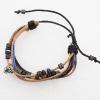 7.1 Inch Cowhide (Cowskin) with Jewelry Beads Bracelet Sold by Group