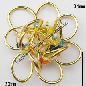 Iron Thread Component Handmade Lead-free, Flower 28mm, Sold by Bag