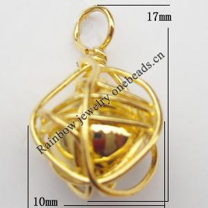 Iron Thread Component Handmade Lead-free, Pendant 10x17mm, Sold by Bag