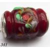 Lampwork Glass Plating Nickel-Color Core Beads with flower Tube 17x10mm Hole=4.5mm Sold by Bag