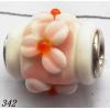 Lampwork Glass Plating Nickel-Color Core Beads with flower Tube 18x16mm Hole=4.5mm Sold by Bag