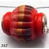 Lampwork Glass Plating Nickel-Color Core Beads Helix 18x15mm Hole=4.5mm Sold by Bag