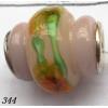 Lampwork Glass Plating Nickel-Color Core Beads Tube 17x15mm Hole=4.5mm Sold by Bag