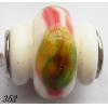 Lampwork Glass Plating Nickel-Color Core Beads Tube 17x15mm Hole=4.5mm Sold by Bag