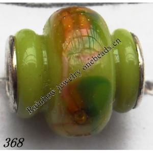 Lampwork Glass Plating Nickel-Color Core Beads Tube 17x15mm Hole=4.5mm Sold by Bag