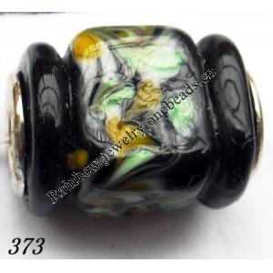 Lampwork Glass Plating Nickel-Color Core Beads Faceted Tube 17x10mm Hole=4.5mm Sold by Bag