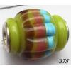 Lampwork Glass Plating Nickel-Color Core Beads Helix 18x15mm Hole=4.5mm Sold by Bag