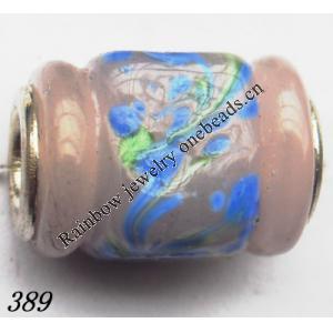 Lampwork Glass Plating Nickel-Color Core Beads Faceted Tube 17x10mm Hole=4.5mm Sold by Bag