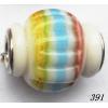 Lampwork Glass Plating Nickel-Color Core Beads Helix 18x15mm Hole=4.5mm Sold by Bag