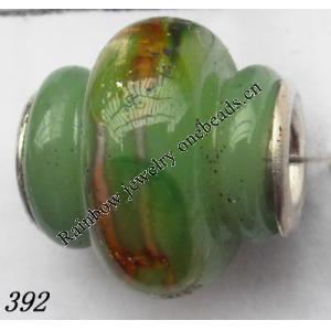 Lampwork Glass Plating Nickel-Color Core Beads Tube 17x15mm Hole=4.5mm Sold by Bag
