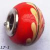 Lampwork Glass Plating Nickel-Color Core Beads  15x10mm Hole=4.5mm Sold by Bag