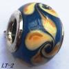 Lampwork Glass Plating Nickel-Color Core Beads  15x10mm Hole=4.5mm Sold by Bag