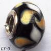 Lampwork Glass Plating Nickel-Color Core Beads  15x10mm Hole=4.5mm Sold by Bag