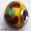 Lampwork Glass Plating Nickel-Color Core Beads  15x10mm Hole=4.5mm Sold by Bag