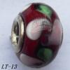 Lampwork Glass Plating Nickel-Color Core Beads  15x10mm Hole=4.5mm Sold by Bag