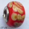 Lampwork Glass Plating Nickel-Color Core Beads  15x10mm Hole=4.5mm Sold by Bag