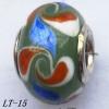 Lampwork Glass Plating Nickel-Color Core Beads  15x10mm Hole=4.5mm Sold by Bag