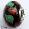 Lampwork Glass Plating Nickel-Color Core Beads  15x10mm Hole=4.5mm Sold by Bag