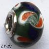 Lampwork Glass Plating Nickel-Color Core Beads  15x10mm Hole=4.5mm Sold by Bag