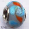 Lampwork Glass Plating Nickel-Color Core Beads  15x10mm Hole=4.5mm Sold by Bag