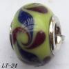 Lampwork Glass Plating Nickel-Color Core Beads  15x10mm Hole=4.5mm Sold by Bag